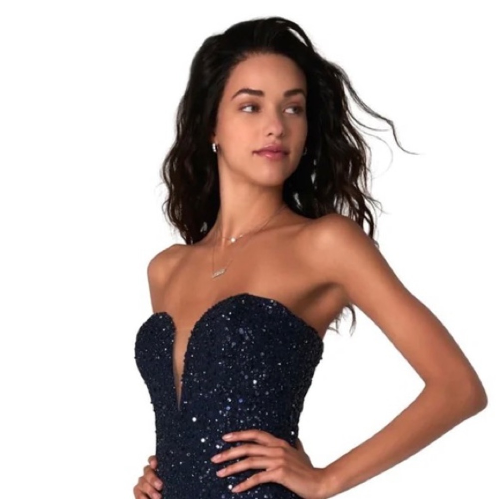 Scala beaded sequined trumpet gown